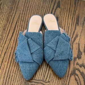 J. Crew Denim Bow Mules